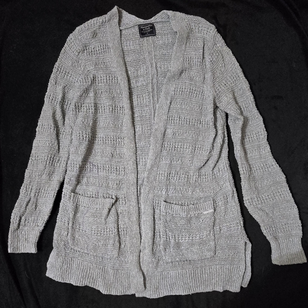 Abercrombie & Fitch Light Gray Textured Cardigan